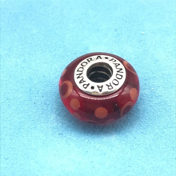 Pandora Red Bubble Murano Charm - Picture 3 of 4